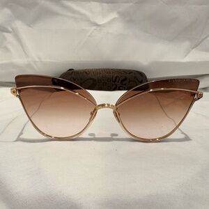 NEW! DITA NIGHTBIRD-ONE DTS515-66-01-GLD; WHITE GOLD FRAM W/ BROWN-PINK LENS